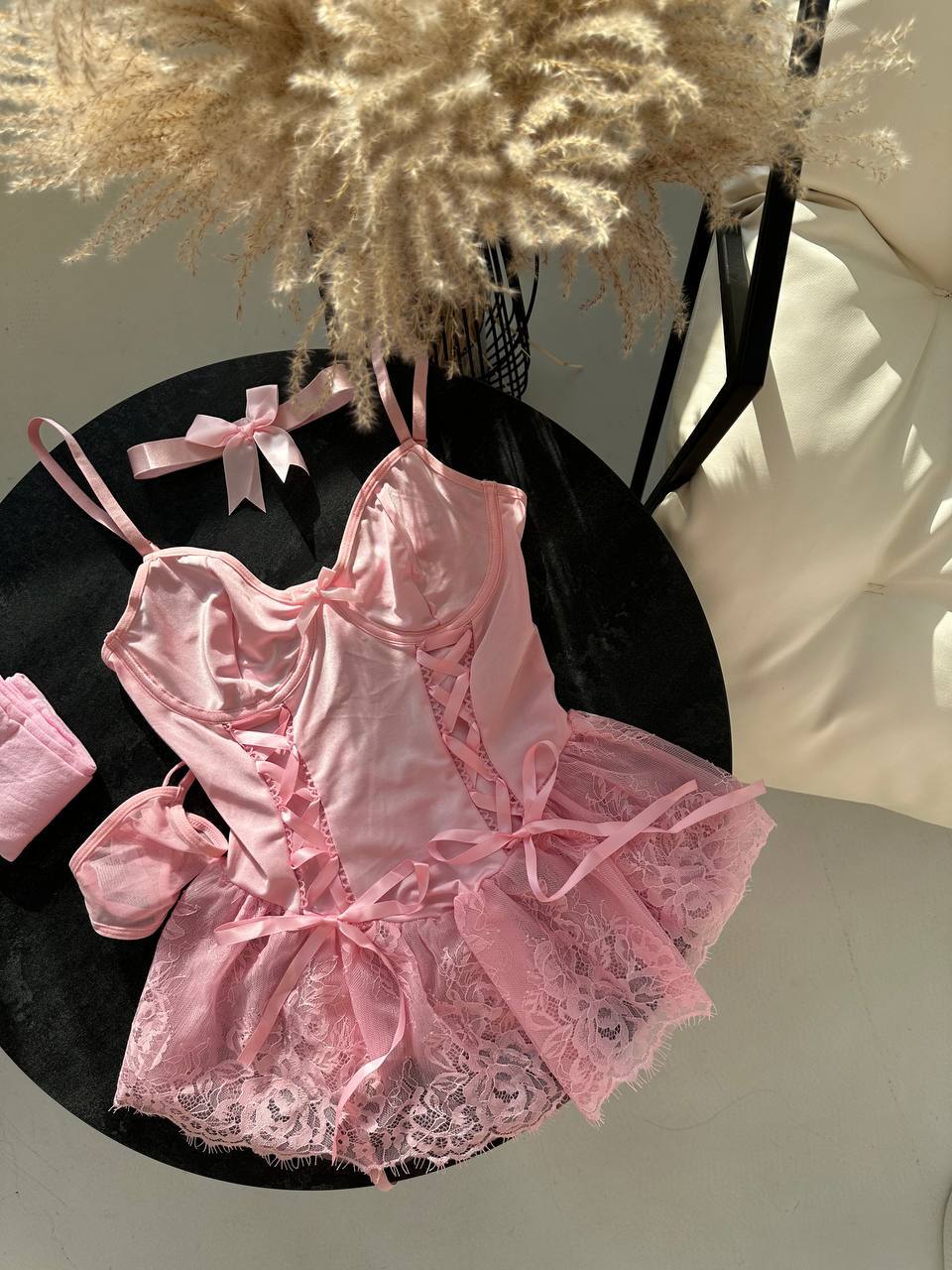 Hot Pink Babydoll Set