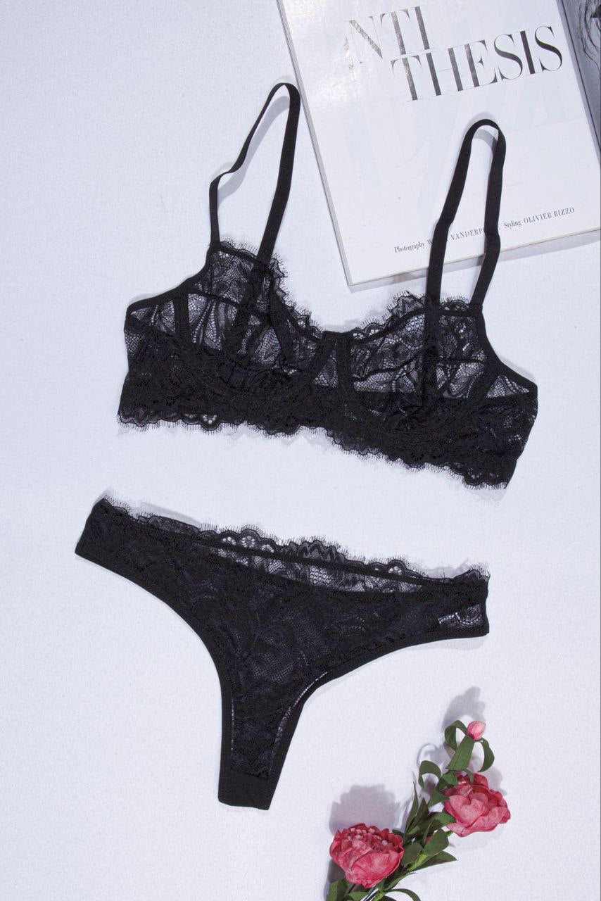 Black Pearl Dantelli Bralet Takım